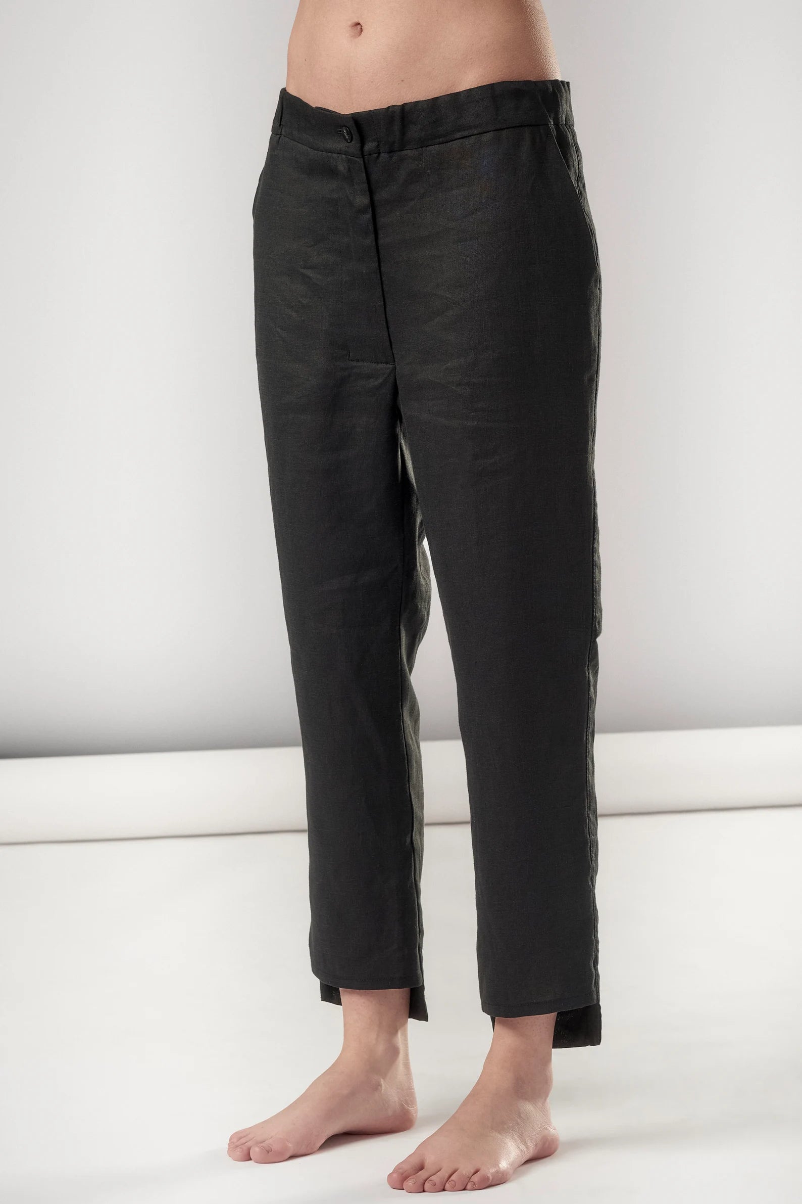 CROPPED LINEN PANTS