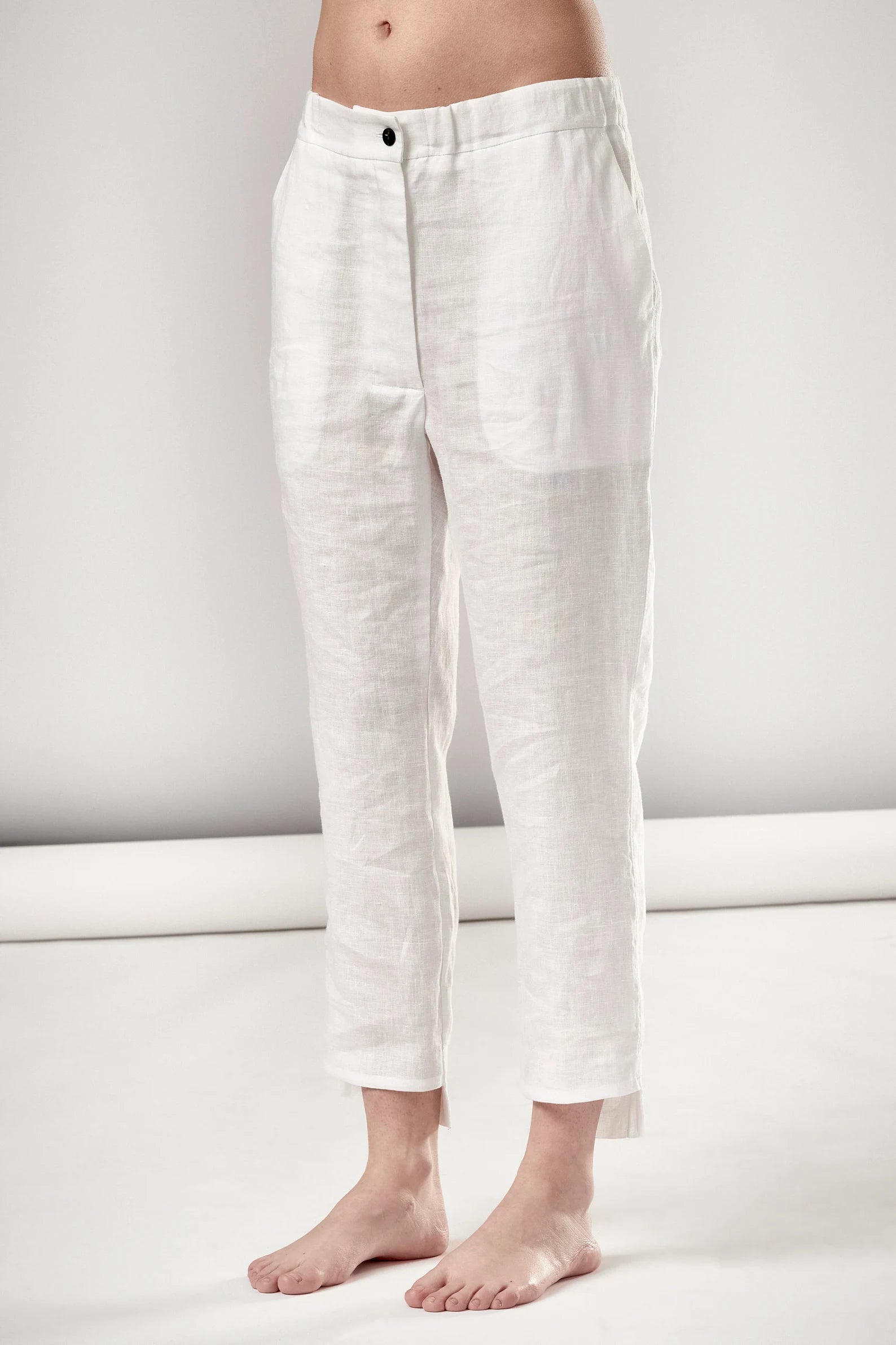 CROPPED LINEN PANTS