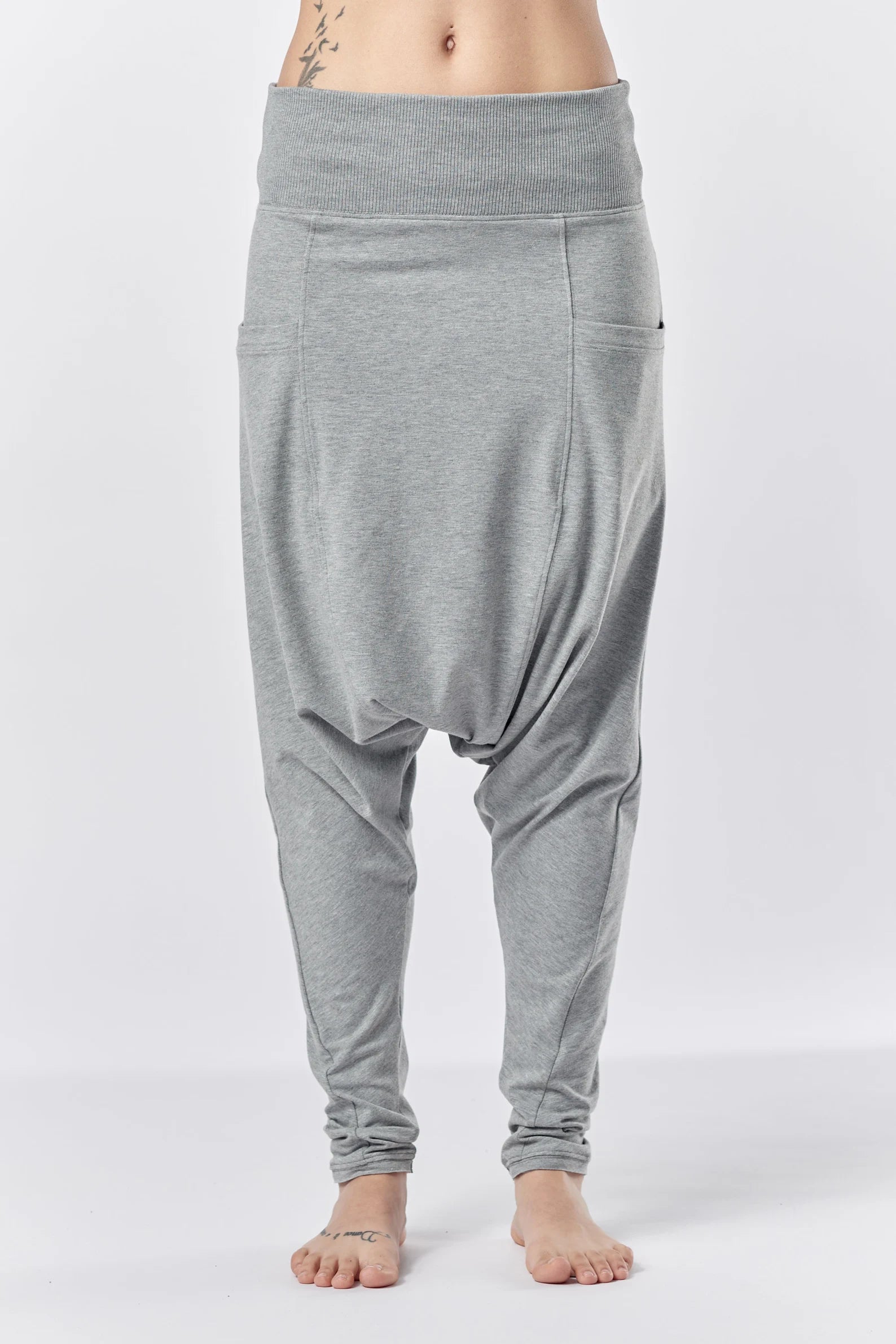 LOOSE HAREM COTTON PANTS WITH POCKETS