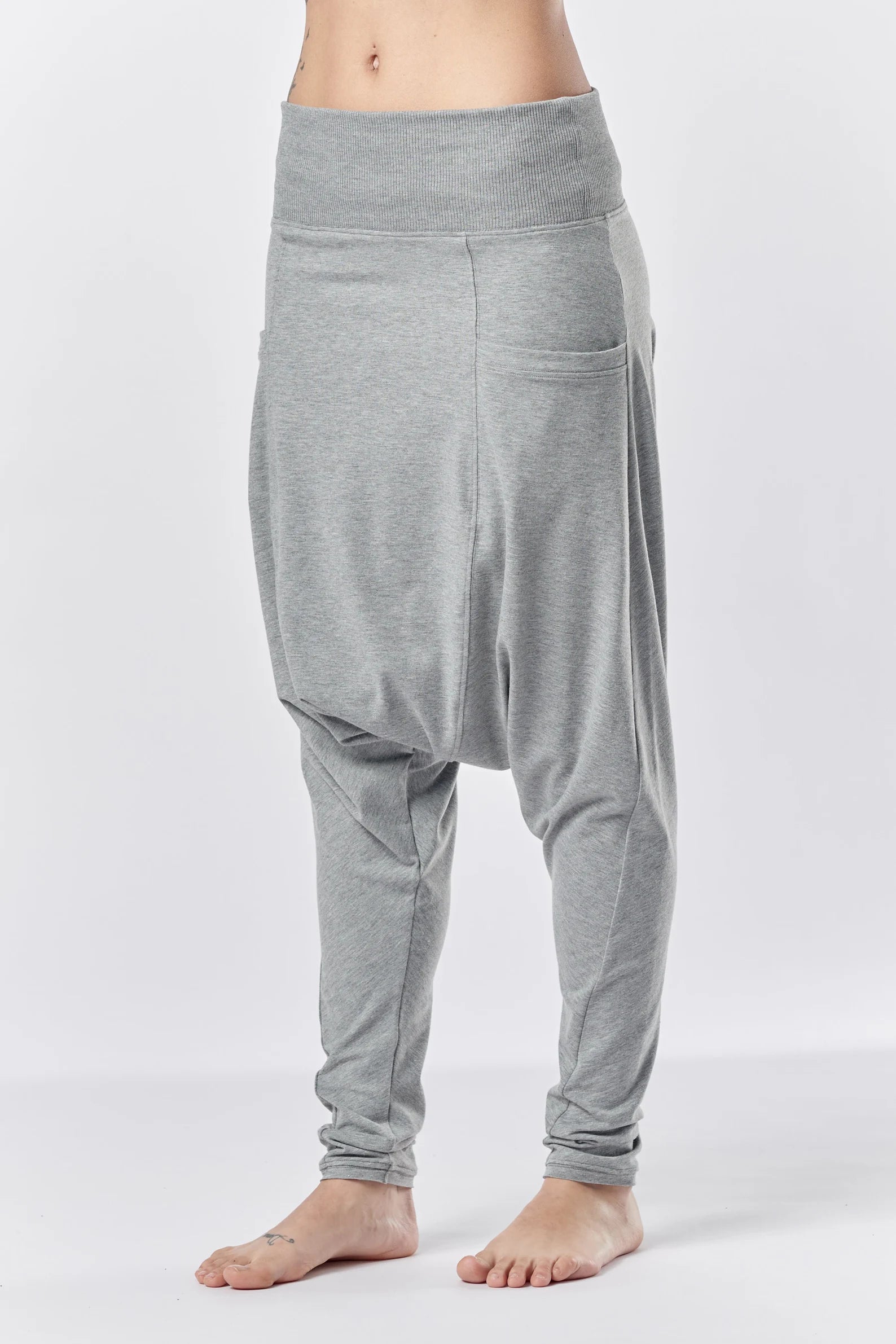 LOOSE HAREM COTTON PANTS WITH POCKETS