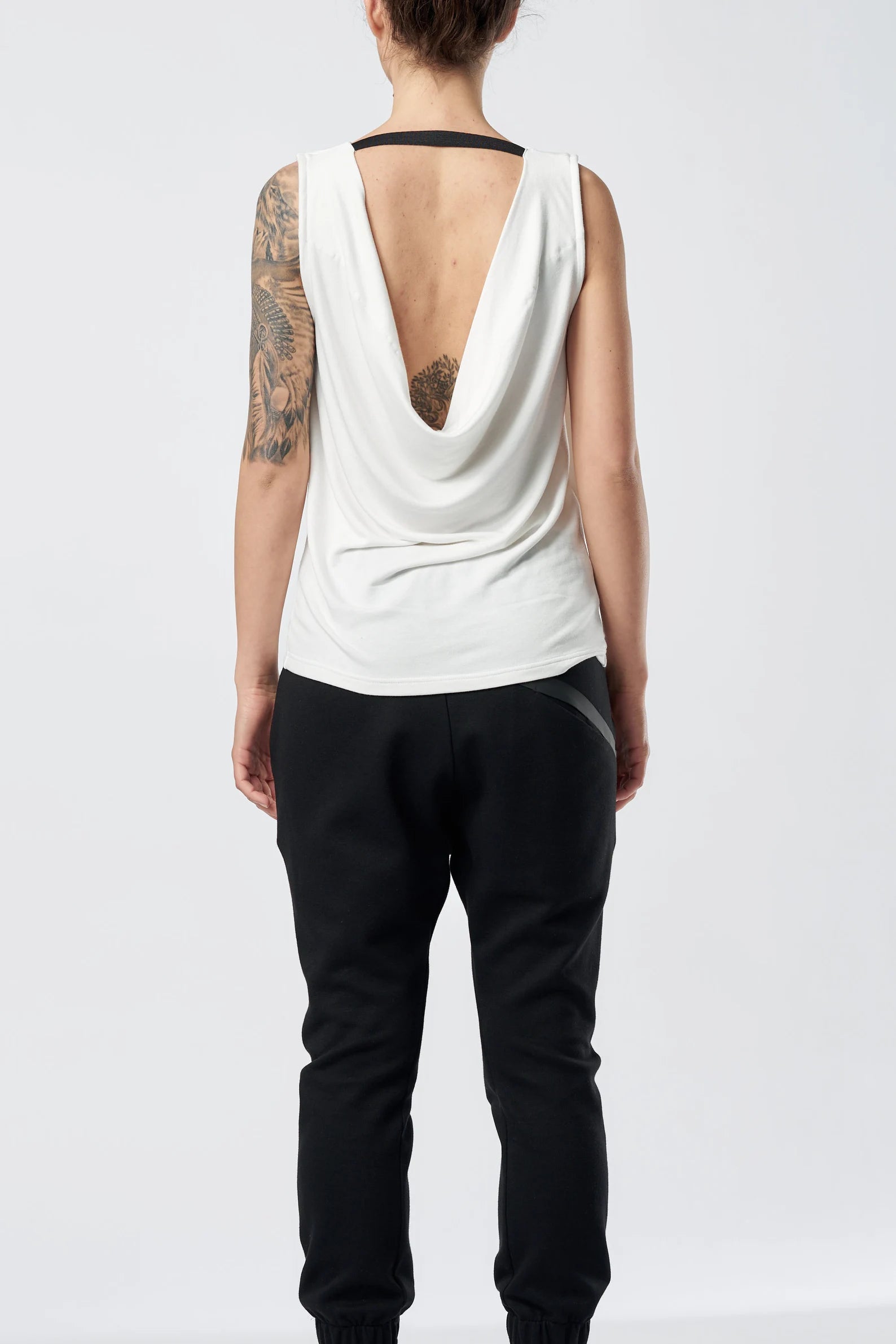 OPEN BACK DRAPE TANK TOP