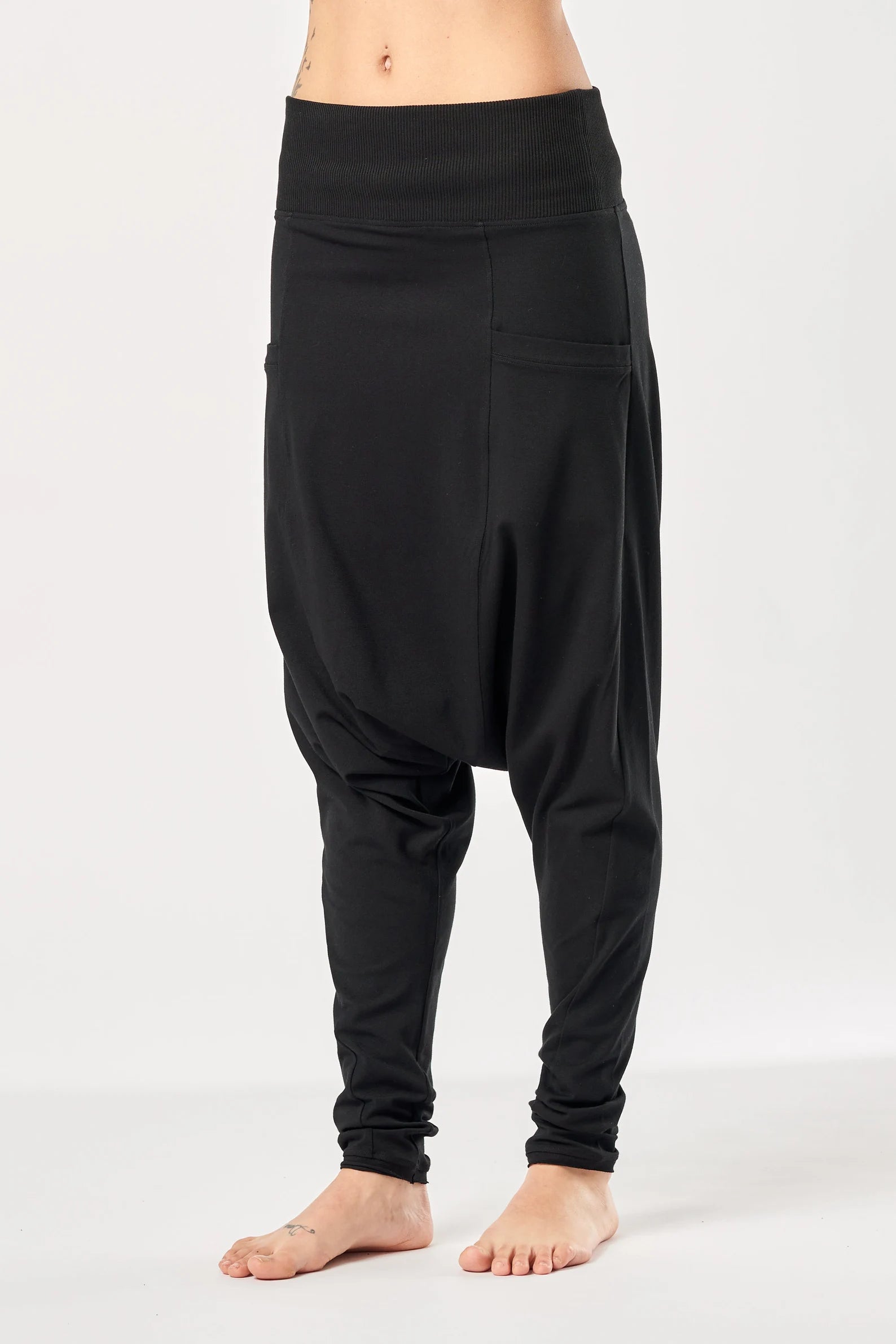 LOOSE HAREM COTTON PANTS WITH POCKETS