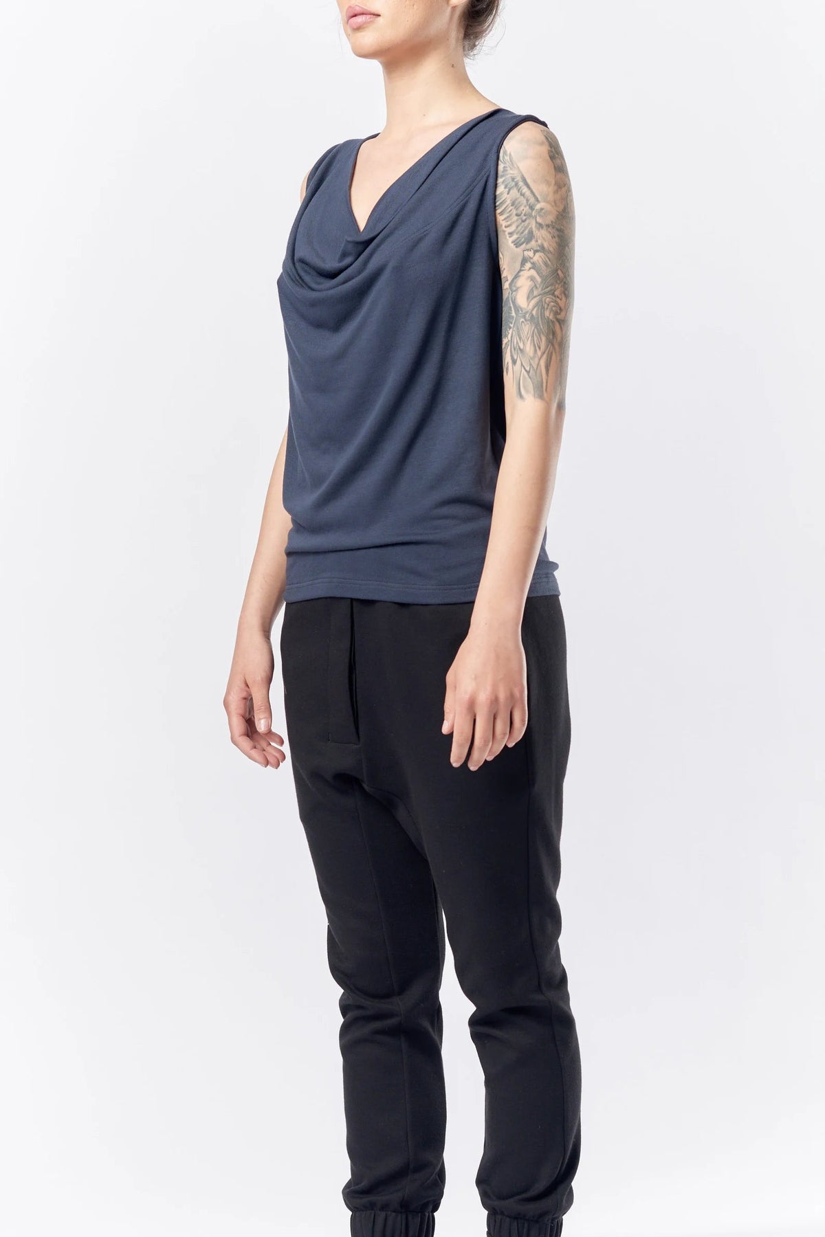 OPEN BACK DRAPE TANK TOP