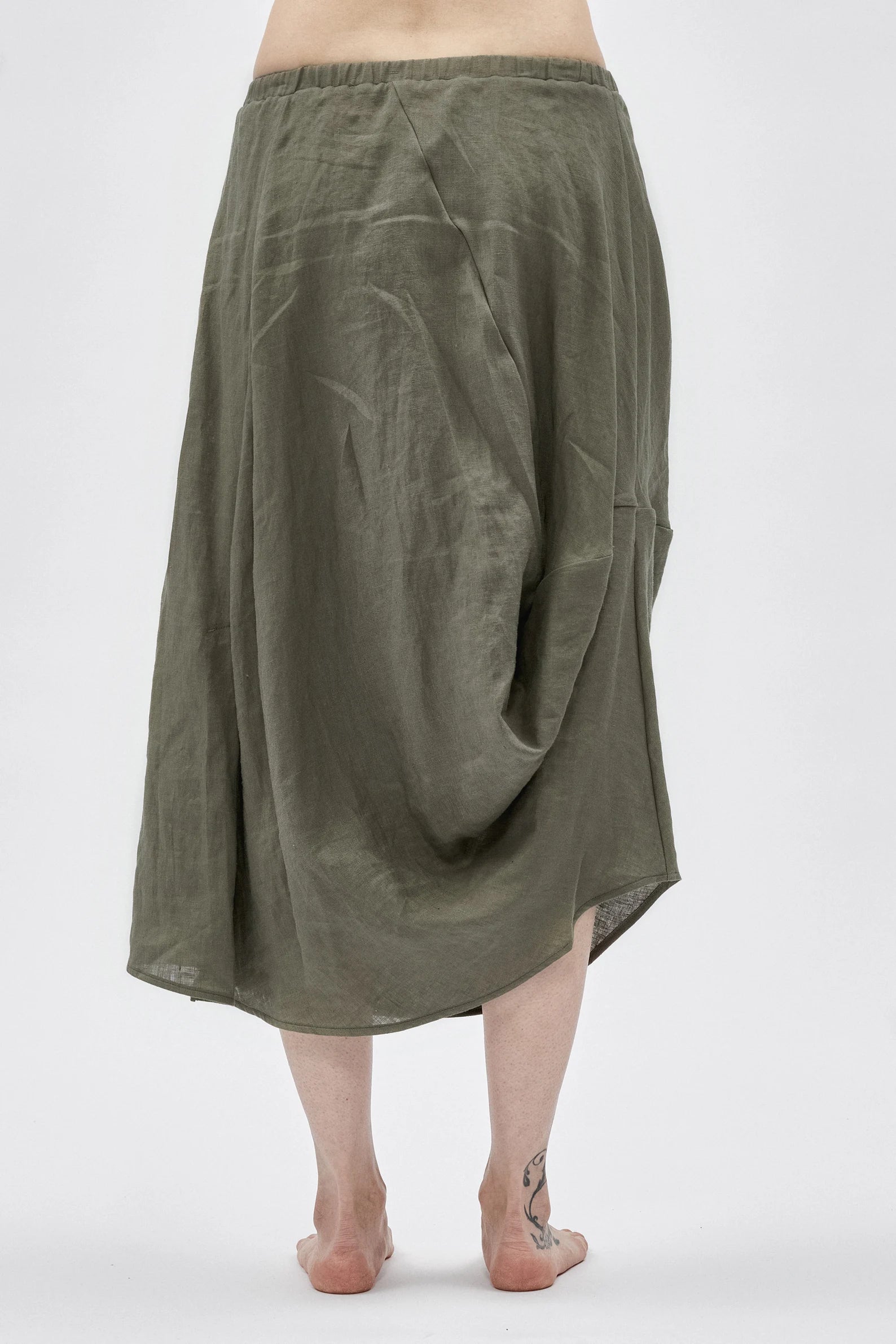 DRAPE LINEN SKIRT