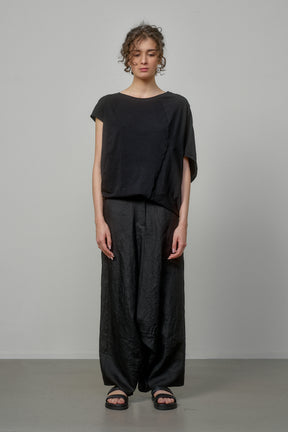 ASYMMETRICAL SLEEVE COTTON BLOUSE