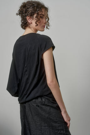 ASYMMETRICAL SLEEVE COTTON BLOUSE