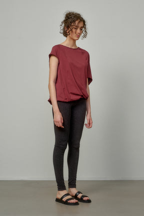 ASYMMETRICAL SLEEVE COTTON BLOUSE