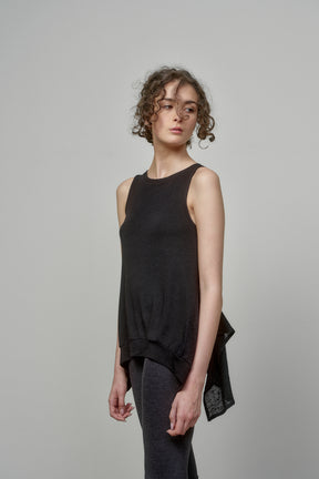 SENSATIONAL BLACK KNIT SLEEVELESS TOP