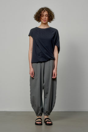 ASYMMETRICAL SLEEVE COTTON BLOUSE