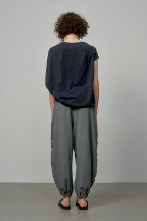 ASYMMETRICAL SLEEVE COTTON BLOUSE