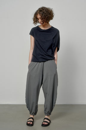 COTTON PANTS WITH ELASTIC WAIST AND CUFFS