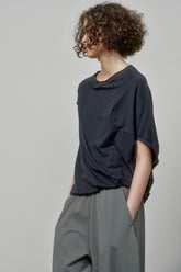 ASYMMETRICAL SLEEVE COTTON BLOUSE