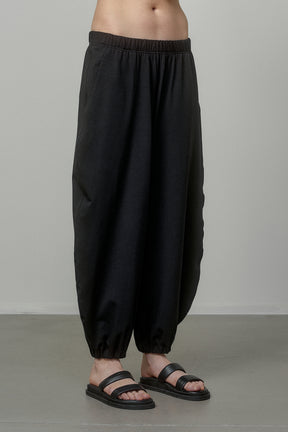 COTTON PANTS WITH ELASTIC WAIST AND CUFFS