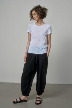 COTTON PANTS WITH ELASTIC WAIST AND CUFFS