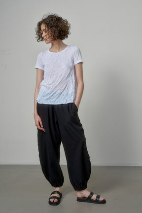COTTON PANTS WITH ELASTIC WAIST AND CUFFS