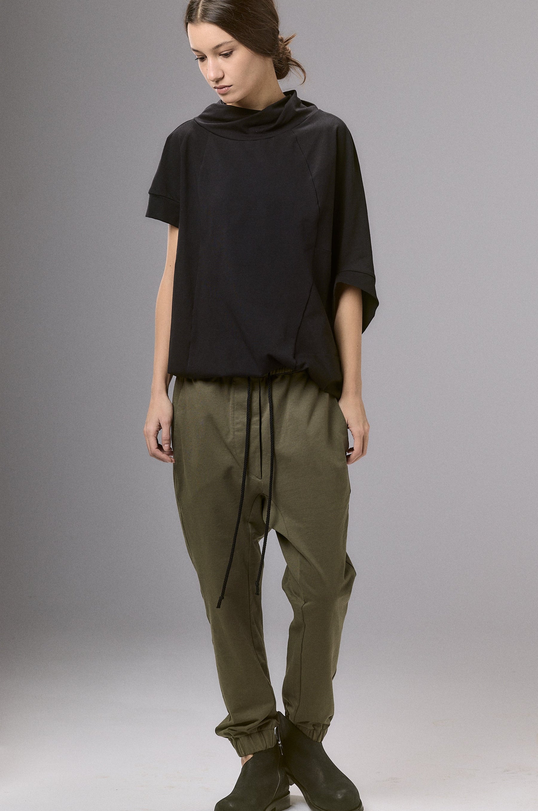 ASYMMETRICAL SLEEVE COTTON BLOUSE