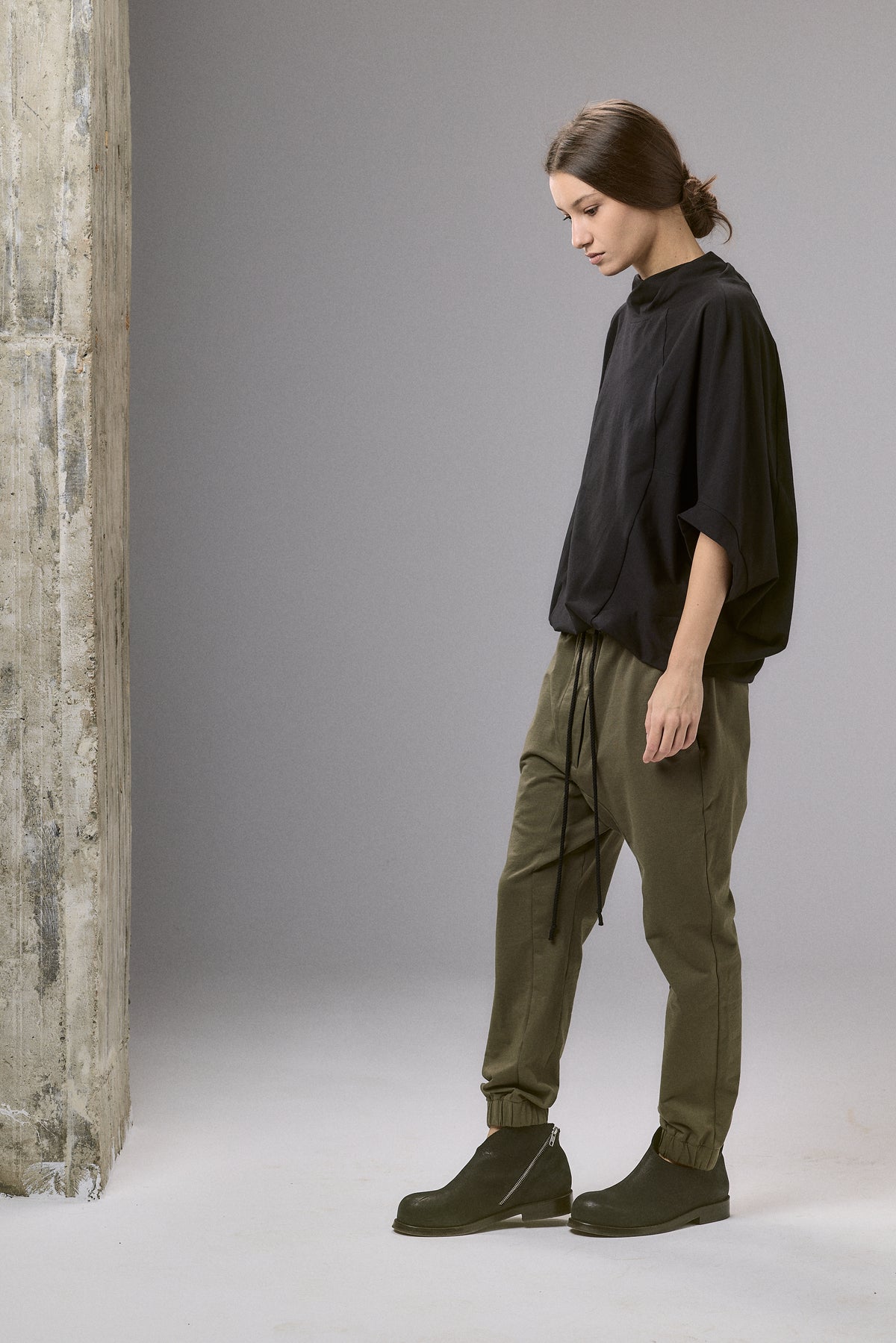 ASYMMETRICAL SLEEVE COTTON BLOUSE