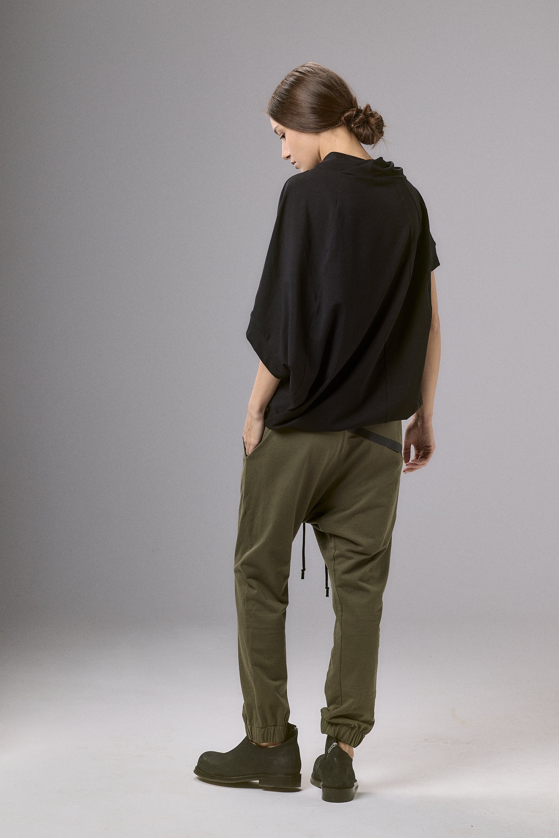 ASYMMETRICAL SLEEVE COTTON BLOUSE