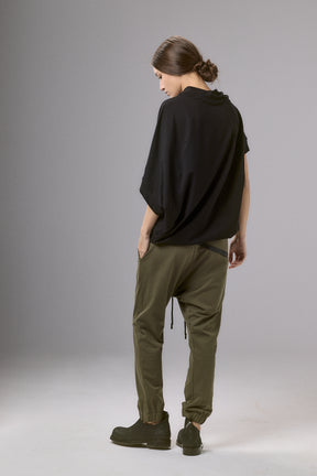 ASYMMETRICAL SLEEVE COTTON BLOUSE