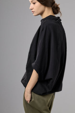 ASYMMETRICAL SLEEVE COTTON BLOUSE