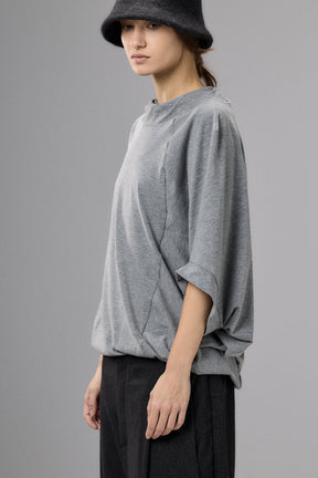 ASYMMETRICAL SLEEVE COTTON BLOUSE