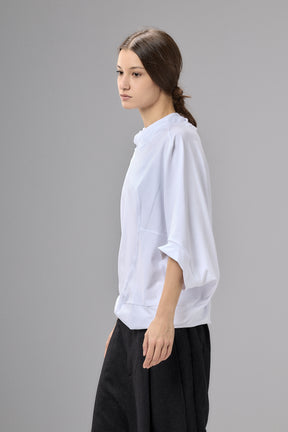ASYMMETRICAL SLEEVE COTTON BLOUSE