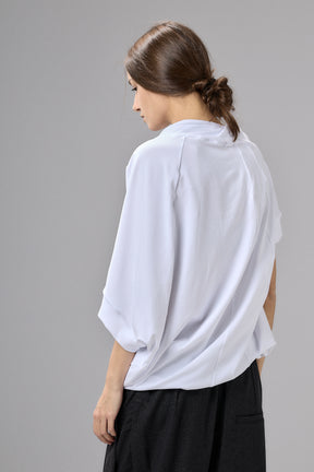 ASYMMETRICAL SLEEVE COTTON BLOUSE