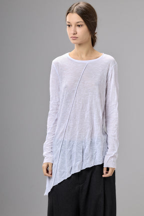 WHITE COTTON SHIRT WITH TWISTED BACK AND RAW EDGES