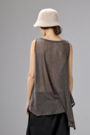 SENSATIONAL BLACK KNIT SLEEVELESS TOP