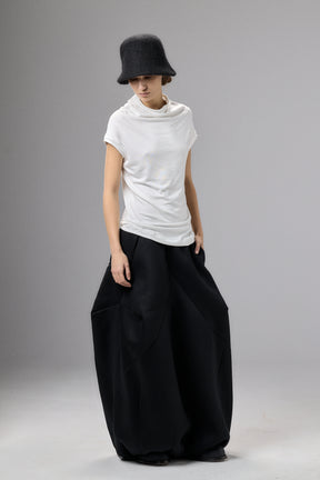 MUTED BLUE MINIMALIST CAP SLEEVED TOP