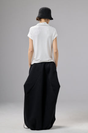 MUTED BLUE MINIMALIST CAP SLEEVED TOP