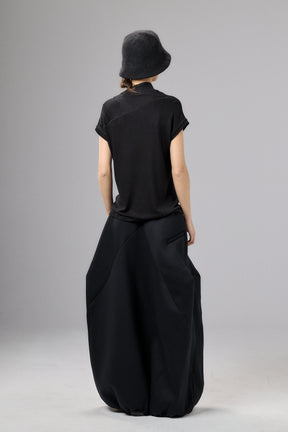 MUTED BLUE MINIMALIST CAP SLEEVED TOP