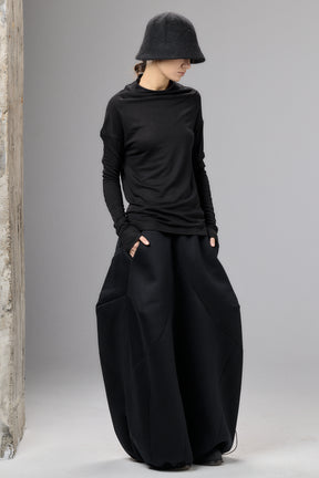 BROWN GRAY MINIMALIST LONG SLEEVE TOP