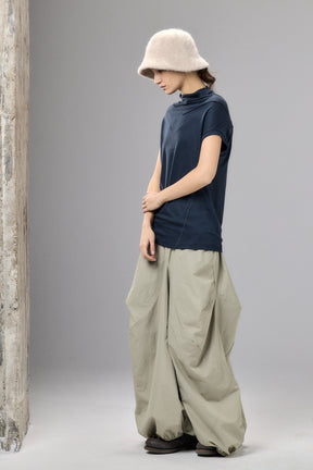 MUTED BLUE MINIMALIST CAP SLEEVED TOP