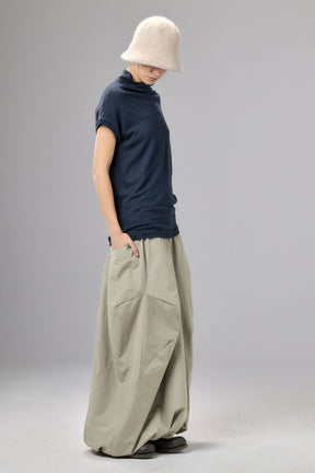 MUTED BLUE MINIMALIST CAP SLEEVED TOP