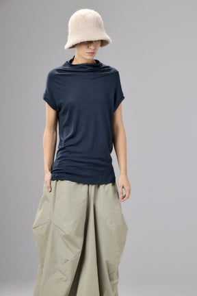 MUTED BLUE MINIMALIST CAP SLEEVED TOP