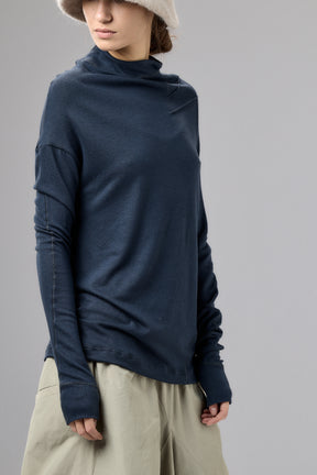 MUTED BLUE MINIMALIST LONG SLEEVE TOP