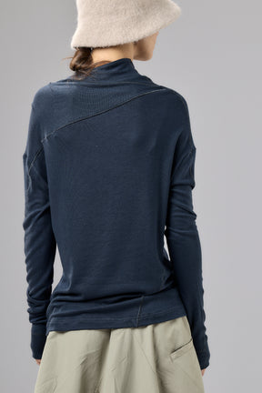 MUTED BLUE MINIMALIST LONG SLEEVE TOP