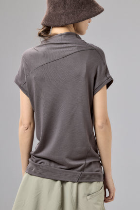 MUTED BLUE MINIMALIST CAP SLEEVED TOP