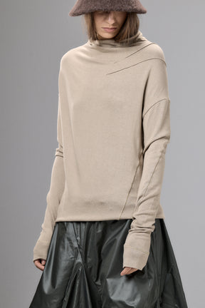 BROWN GRAY MINIMALIST LONG SLEEVE TOP