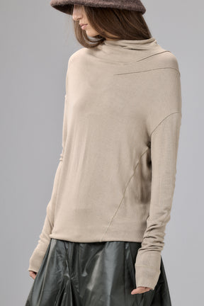 MINIMALIST LONG SLEEVE CAPPUCCINO TOP