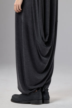 LOOSE CHARCOAL DRAPED MAXI DRESS