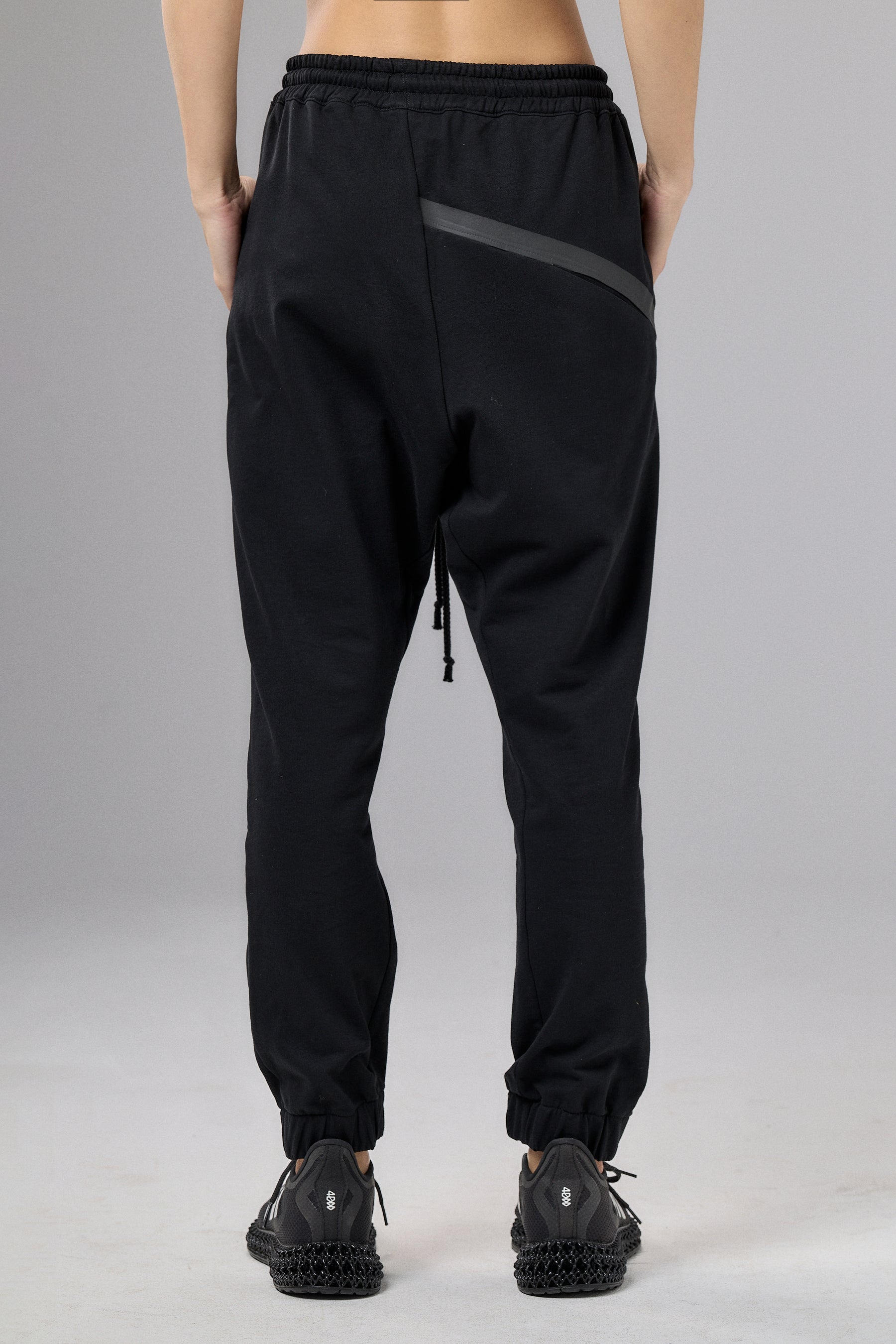 BLACK BONDED CASUAL PANTS
