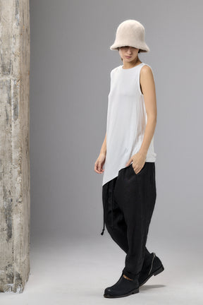 OFF WHITE DRAPE SLEEVELESS SHIRT