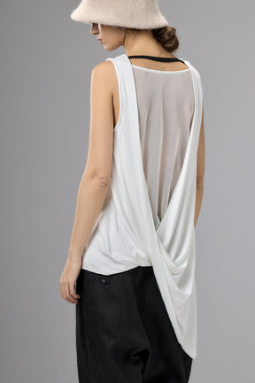 OFF WHITE DRAPE SLEEVELESS SHIRT