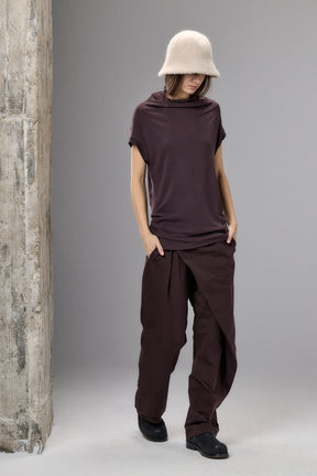 MUTED BORDO MINIMALIST CAP SLEEVED TOP