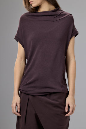 MUTED BORDO MINIMALIST CAP SLEEVED TOP