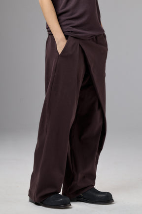 MUTED BORDO ASYMMETRICAL WRAP PANTS