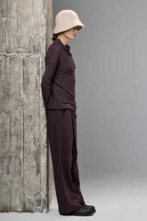 MUTED BORDO ASYMMETRICAL WRAP PANTS