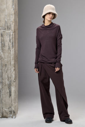 MUTED BORDO ASYMMETRICAL WRAP PANTS